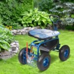 VEVOR garden stool with 360-degree swivel seat, ideal for outdoor use.