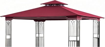 Double-tier design of the Gazebo Canopy allows airflow and prevents water buildup.