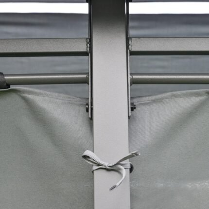 Installation with stakes and included accessories ensures stability for the Gazebo Canopy on patios and lawns.